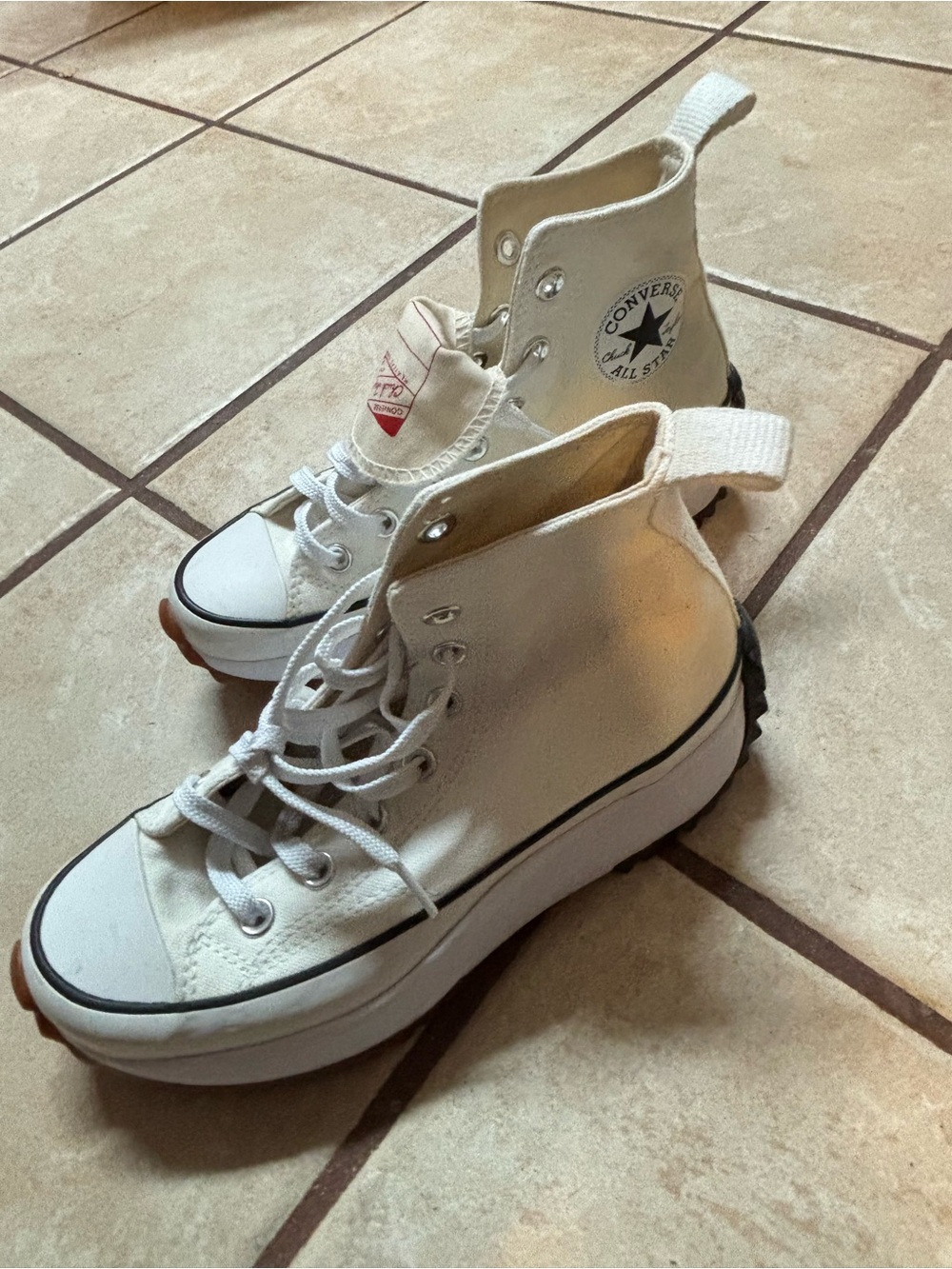 Converse Cream High-Top Platform Chuck Taylor Sneakers Womans 6.5 Men’s 5 NNTS